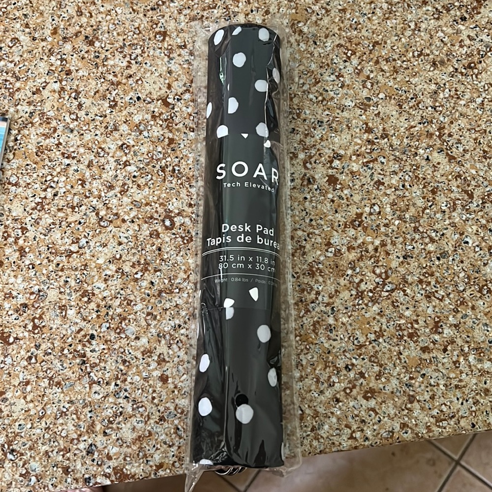SOAR Office Desk Pad Black & White Polka Dot
